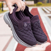 张凯丽老人鞋 老年一脚蹬透气健步鞋 女春秋季 防滑防水雨伞布妈妈鞋