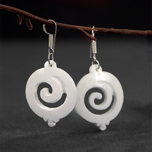 尼泊尔手工艺藏式民族风白海螺耳饰配件装饰耳环精美配饰海螺耳环