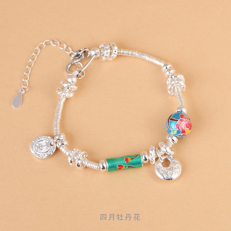 新款手工S925十二月花神时尚手链