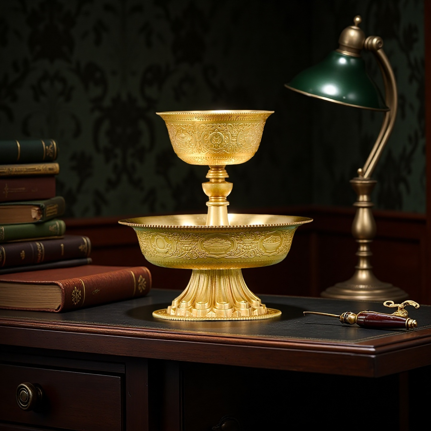 慧宝护法杯供水杯曼扎盘八吉祥八瑞物地藏王宝瓶五妙欲底座卧香炉