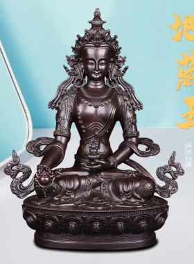 地藏王佛像摆件纯铜迷你小佛像随身带藏传3寸5寸7寸1尺古色铜佛像