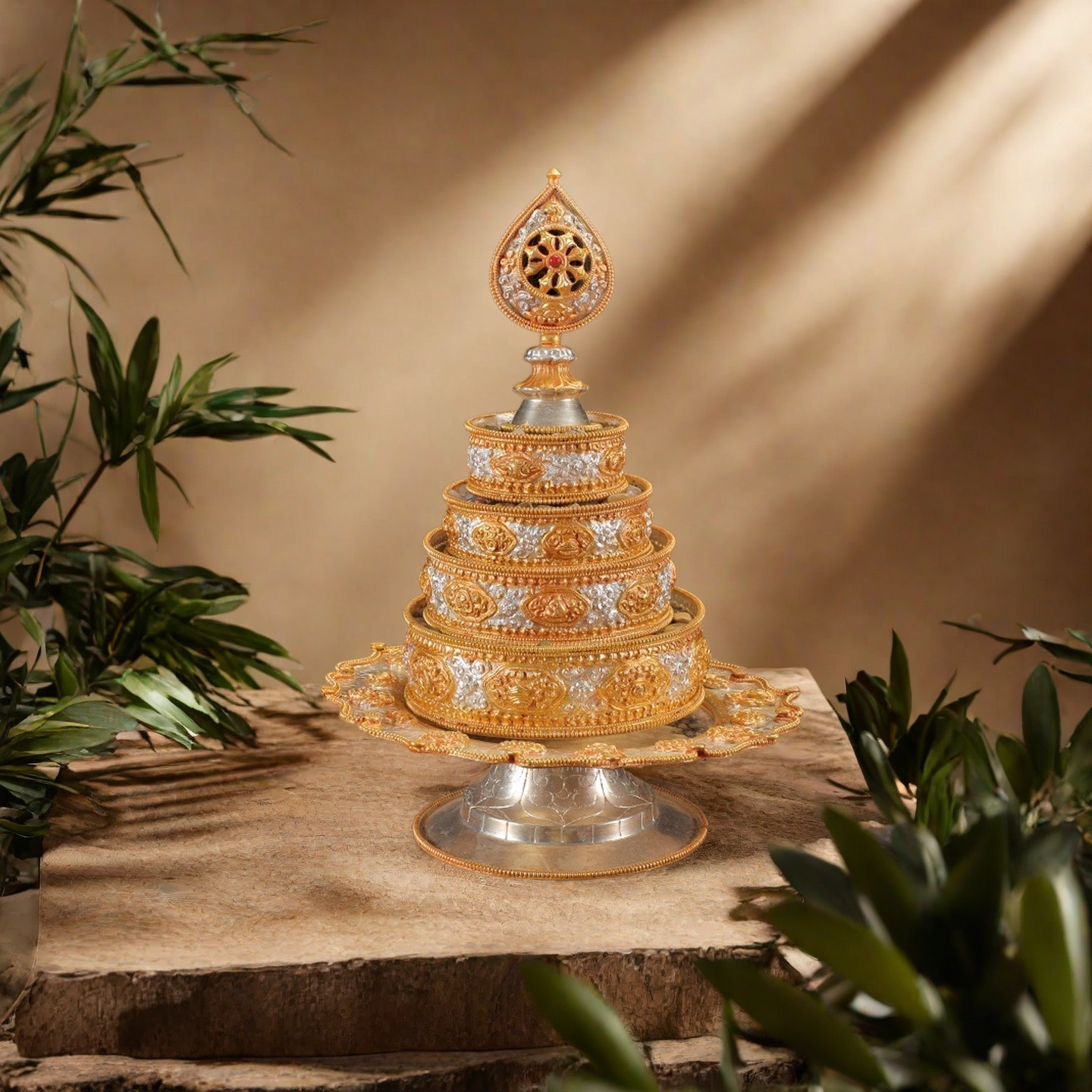 慧宝曼扎盘地藏王宝瓶护法杯供水杯八吉祥八瑞物五妙欲底座卧香炉