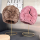 中老年皮草帽子冬季 保暖护耳獭兔毛围巾套装 女加厚奶奶休闲妈妈帽