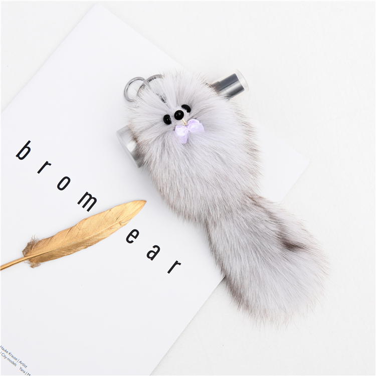 韩国可爱小狐狸毛球女包包小挂件真毛毛绒汽车钥匙扣背包配件挂饰
