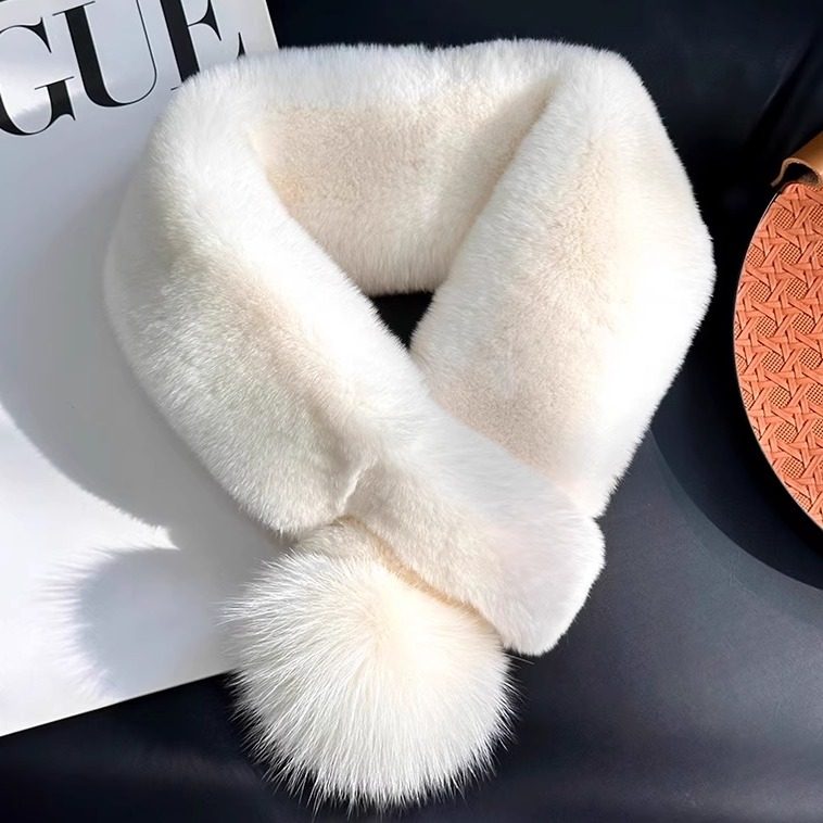 韩版真獭兔毛皮草围巾冬季