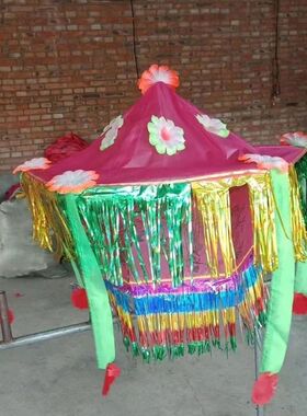 殡葬新款 六角天堂伞 五七伞清明布孝伞厂家直销双层折叠布伞