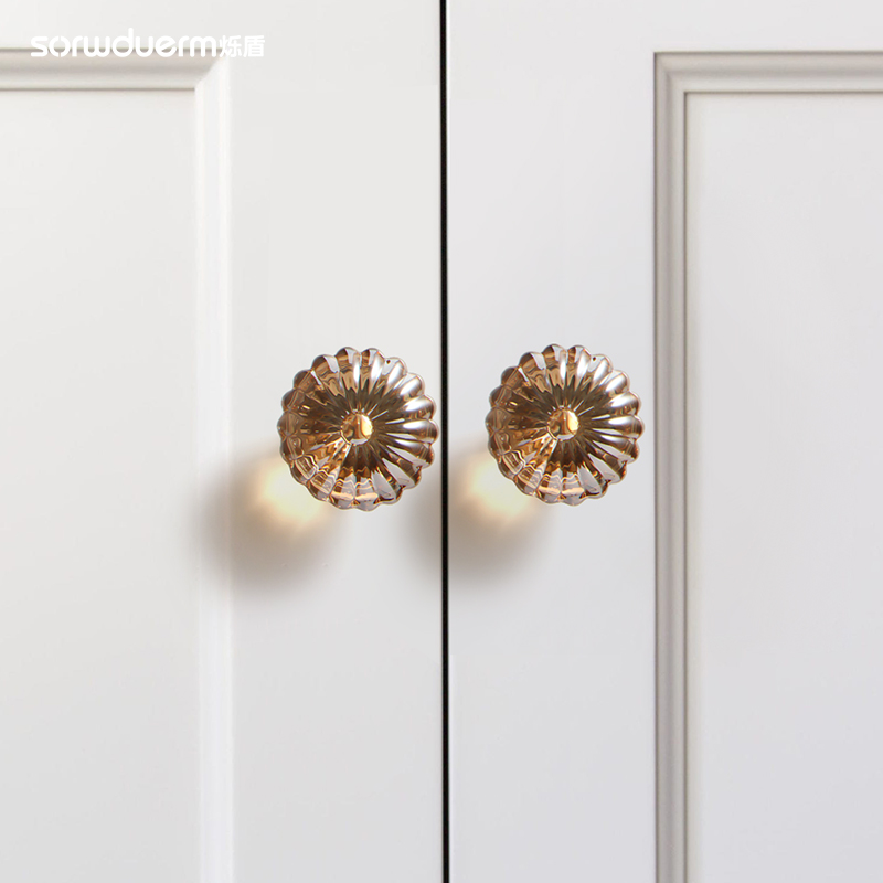 烁盾鸽子蛋水晶柜门拉手衣柜透明把手抽屉橱柜轻奢现代柜子小拉手