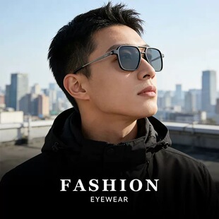 配纯钛近视墨镜眼镜男款有度数太阳镜超轻100度200度300度成品