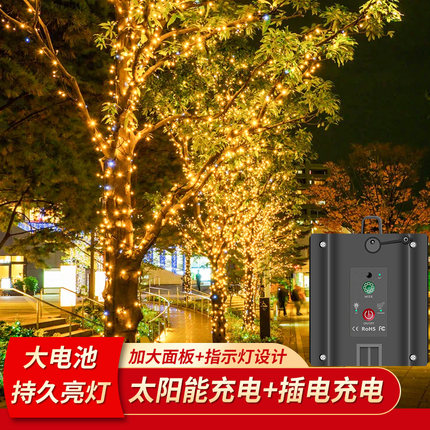 太阳能led户外防水小彩灯闪灯串灯满天星灯新年过年装饰灯星星灯