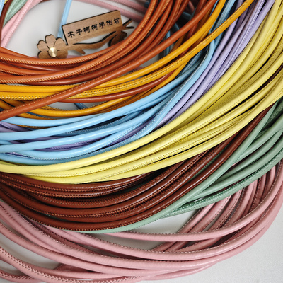 木子柯柯手工车缝线包芯皮革圆绳