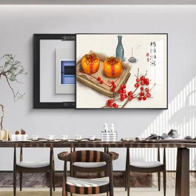 新中式电表箱装饰画现代简约遮挡多媒体箱墙寓意好餐厅挂画免打孔