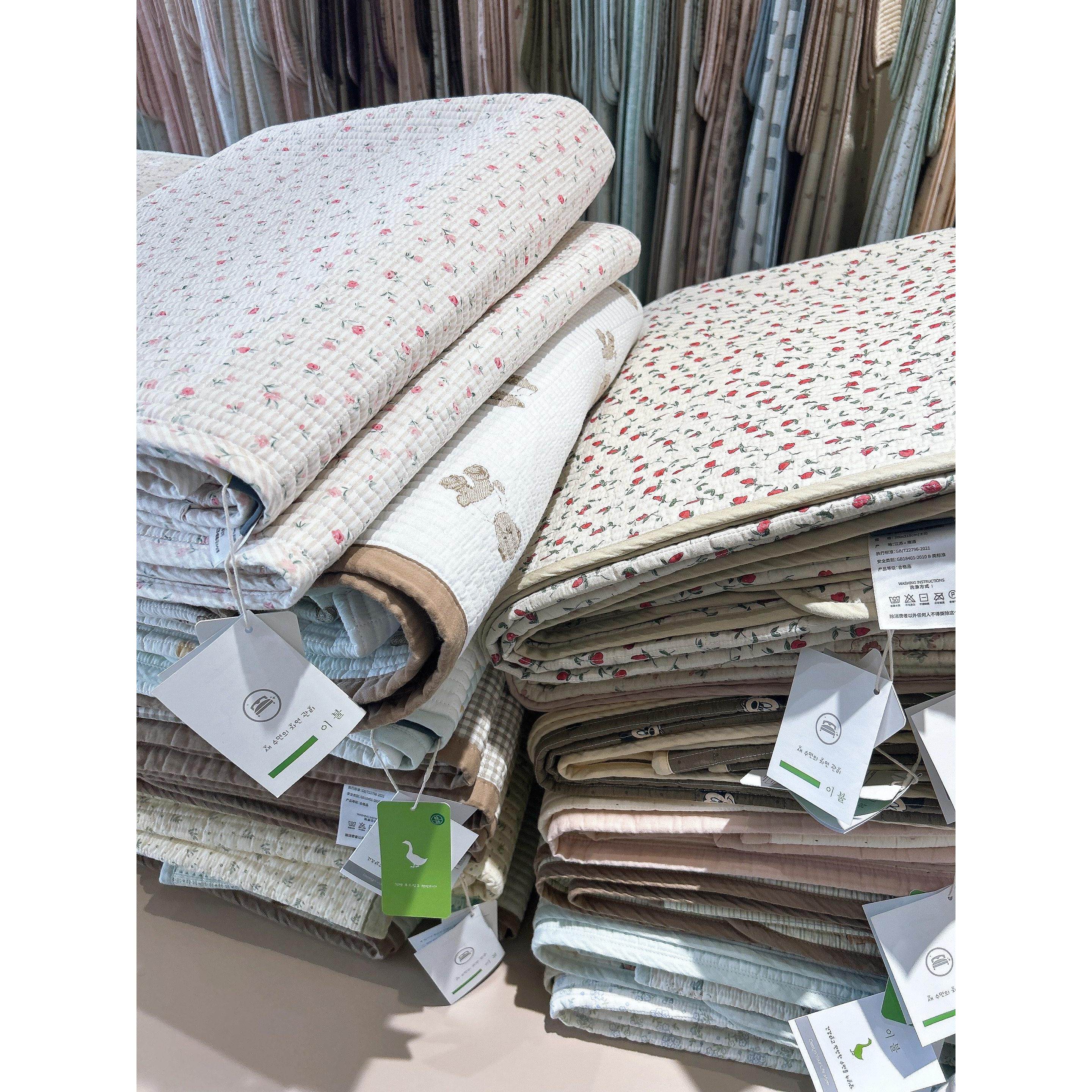 韩国大鹅双面全棉床盖单件纯棉绗缝夹棉防滑床单铺榻榻米床垫炕盖