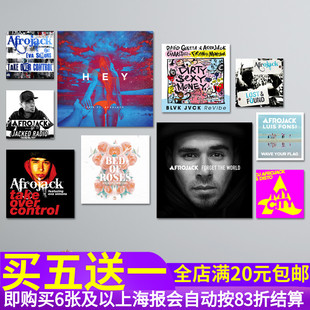 Afrojack专辑海报 电音百大DJ照片贴纸 音乐脏辫刺青店装饰墙贴画