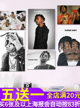 Playboi carti海报 Cash Carti亚特兰大嘻哈说唱歌手写真墙贴纸画