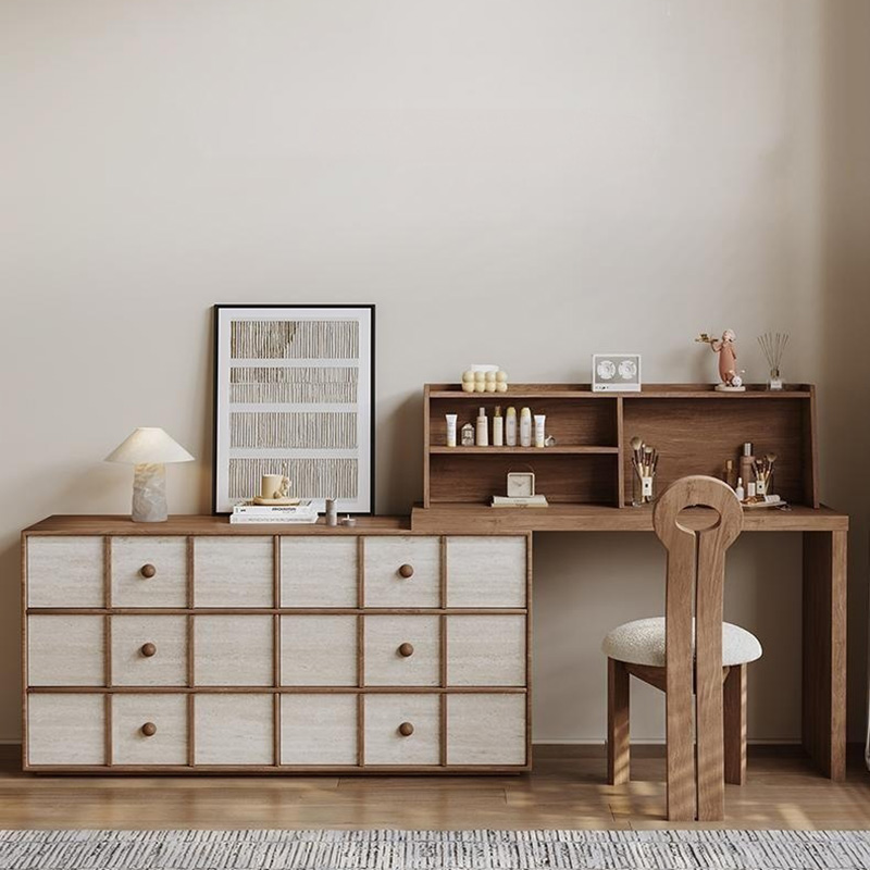 梳妆台斗柜一体化妆桌伸缩收纳柜