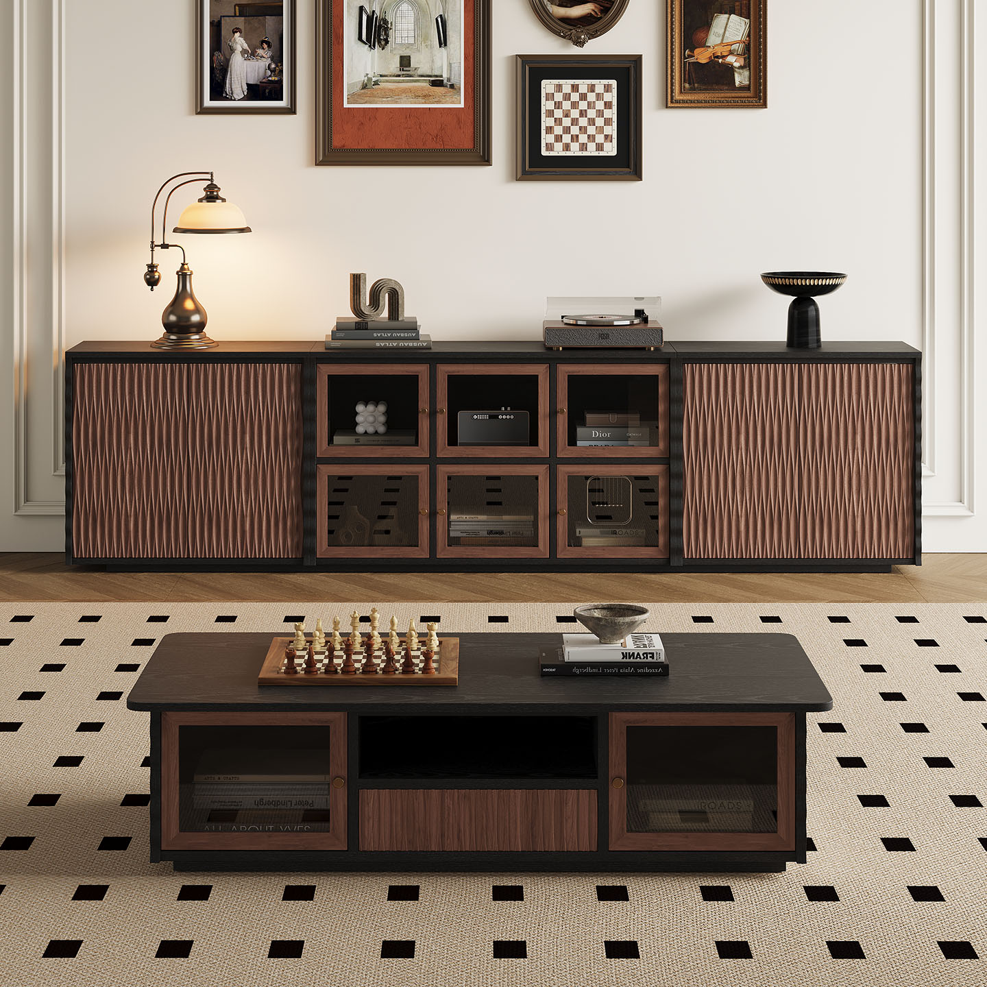 中古风电视柜客厅家用2025新款