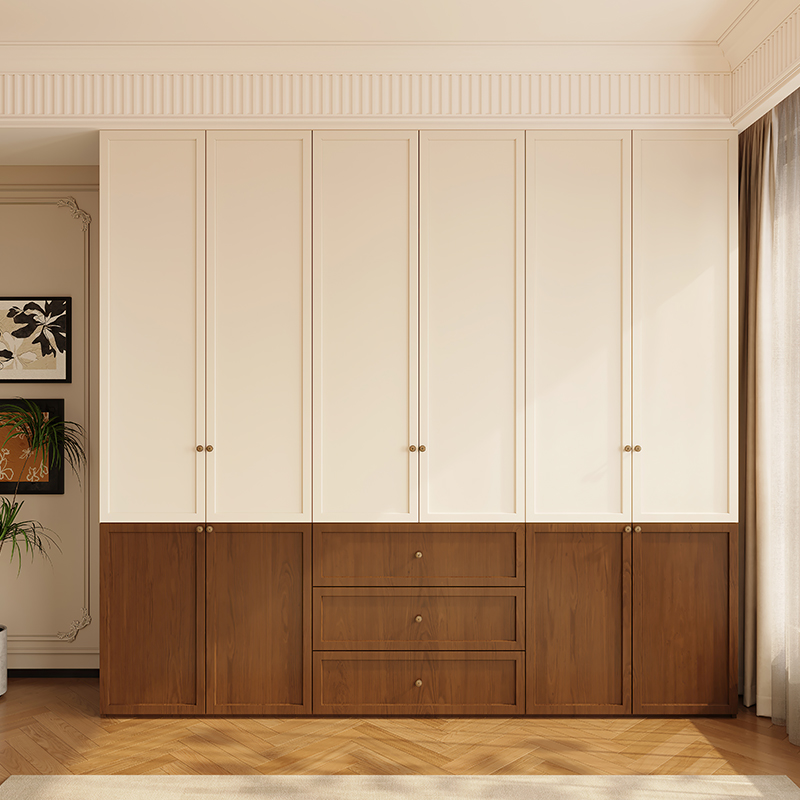 新中式衣柜家用卧室胡桃木