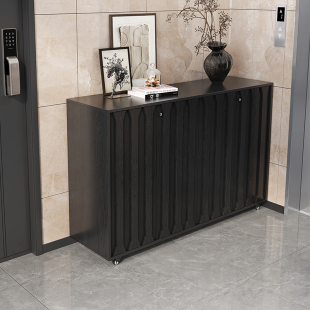 入户实木鞋柜家用门口室外走廊带锁实木高柜楼道电梯间可移动玄关