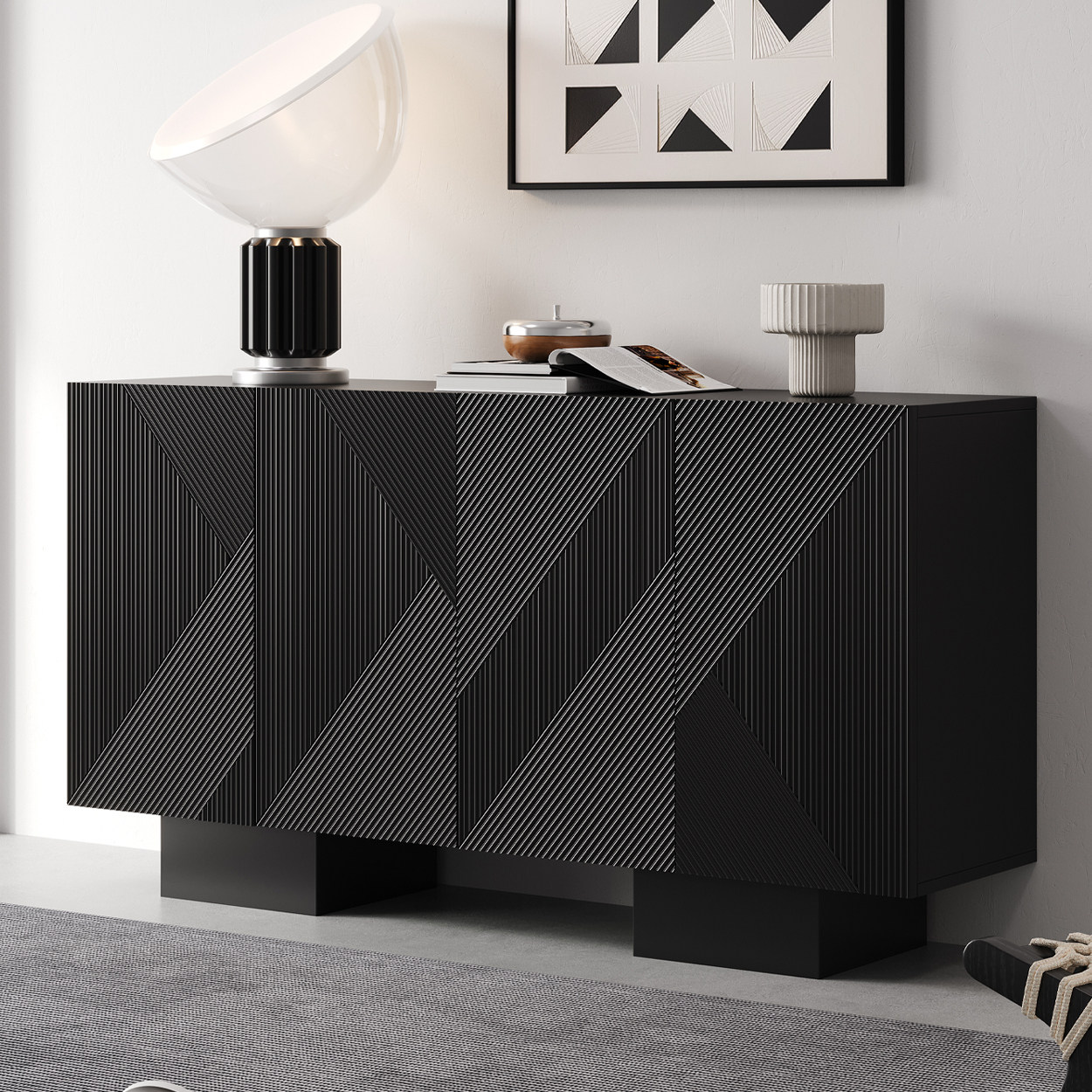 轻奢高级感餐边柜客厅靠墙咖啡机置物柜意式玄关鞋柜设计师款定制