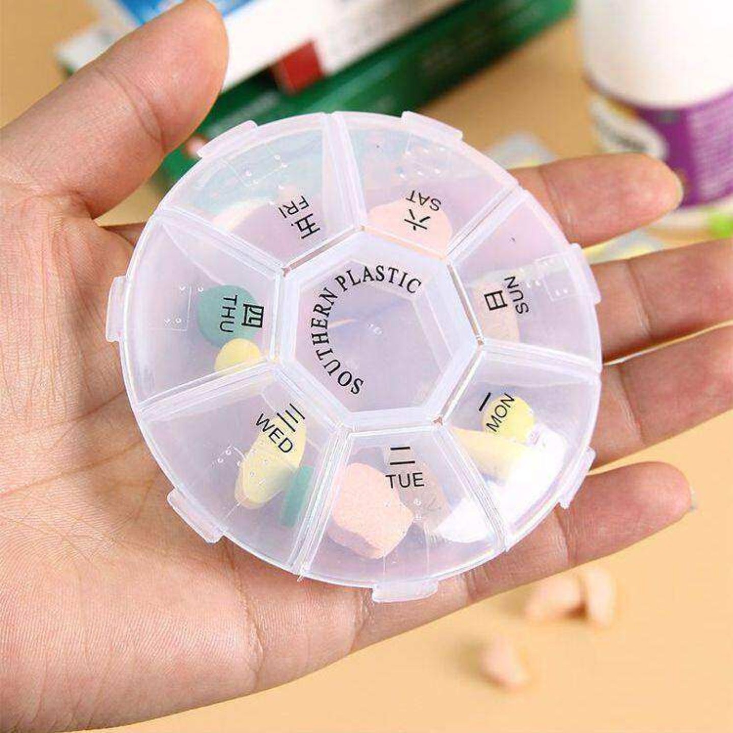 一周七天便携药盒随身携带药片收纳实用分装设计小药盒方便携带使,收纳整理,药盒,淘宝优惠券,粉丝福利购,淘宝优惠卷