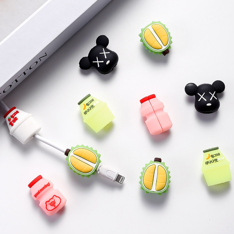 充电线保护套苹果安卓通用数据线头咬线器耳机vivo手机防护实