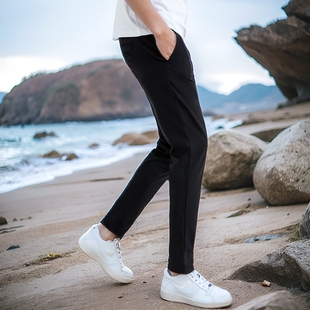 legend 九分免烫微弹男小脚裤 单色优惠 薄款 黑色夏季 Moran