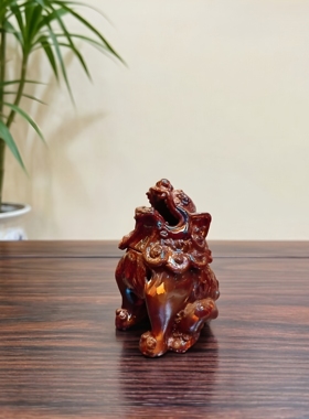 云南斑铜向天吼瑞兽室内香薰炉装饰摆件