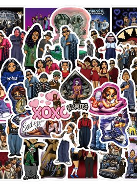 60张卡通Chicano Homies涂鸦贴纸装饰文具手账水杯电脑防水贴画