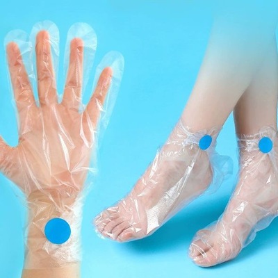 一次性脚膜套足膜手膜防干裂塑料透明防水脚套足疗泡脚足套试鞋套