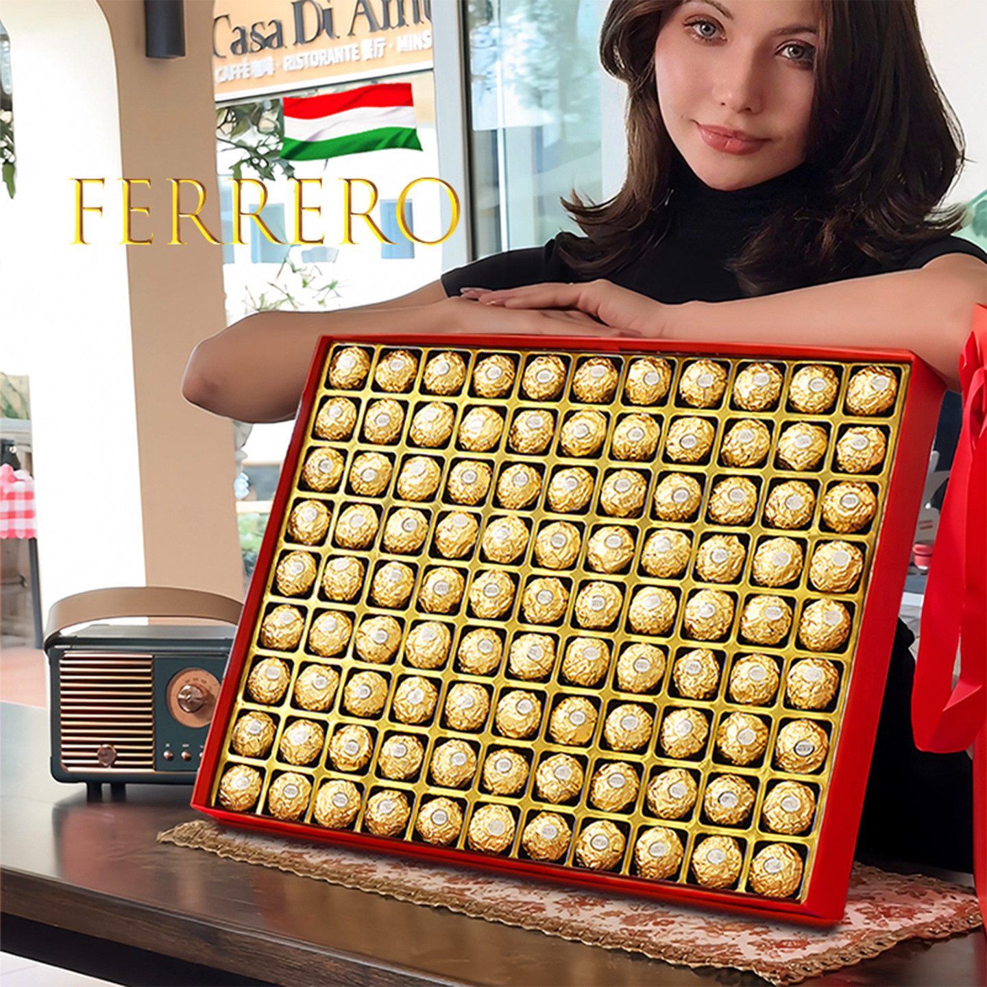 意大利费列罗巧克力99格礼盒装送女友闺蜜订婚结婚生日情人节礼物