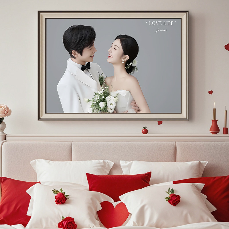 婚纱照相框挂墙结婚照照片放大定制床头加打印冲洗洗相片制作做成,家居饰品,相框/画框,淘宝优惠券,粉丝福利购,淘宝优惠卷