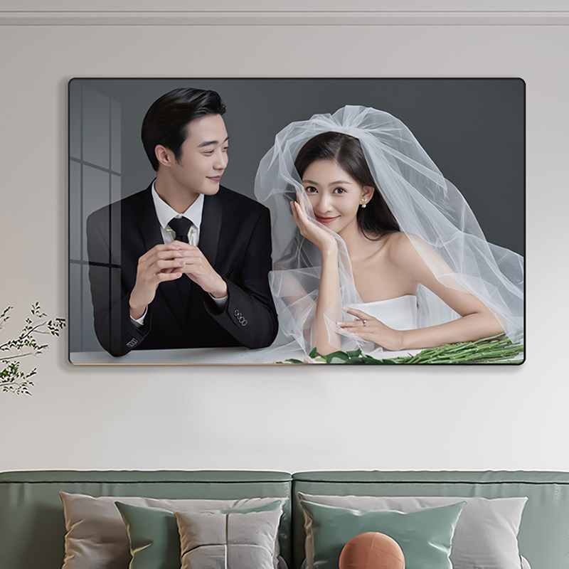 婚纱照相框挂墙定制放大照片打印洗结婚照加做成家庭相簿大相片