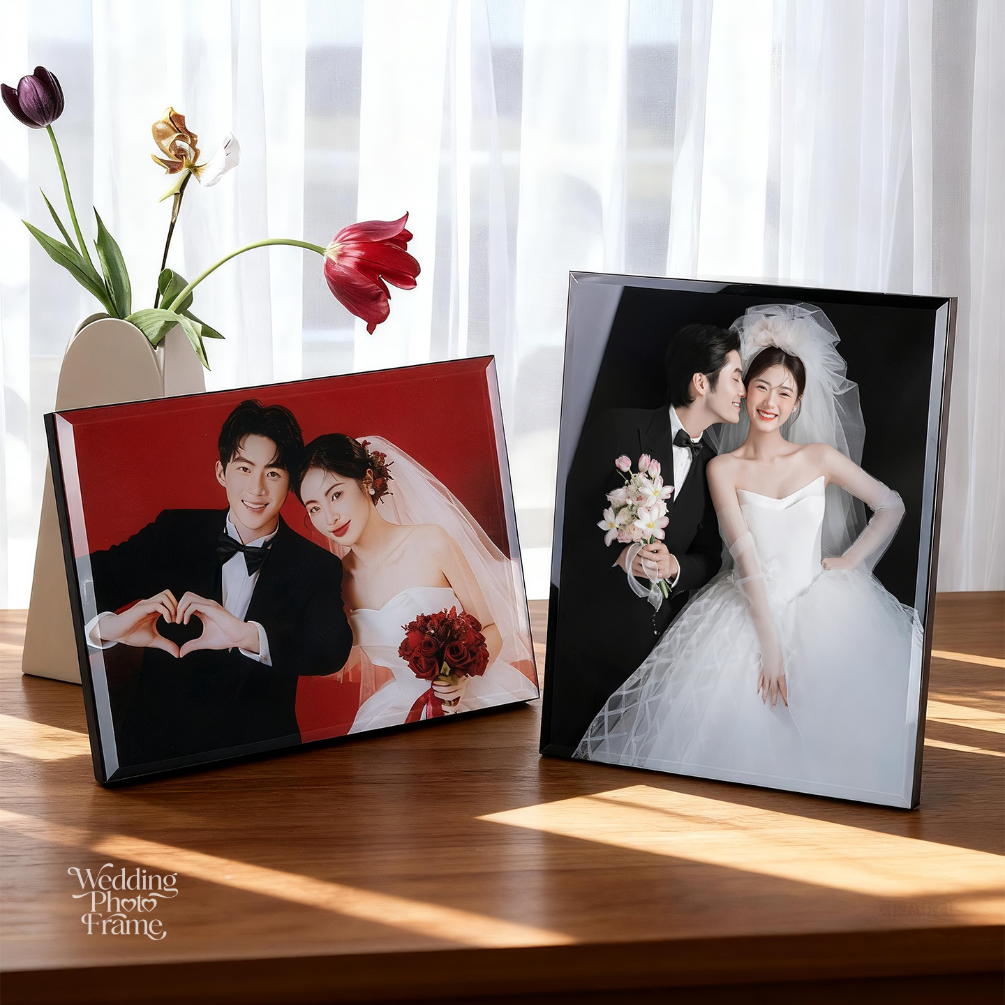 高端水晶相框摆台加照片定制