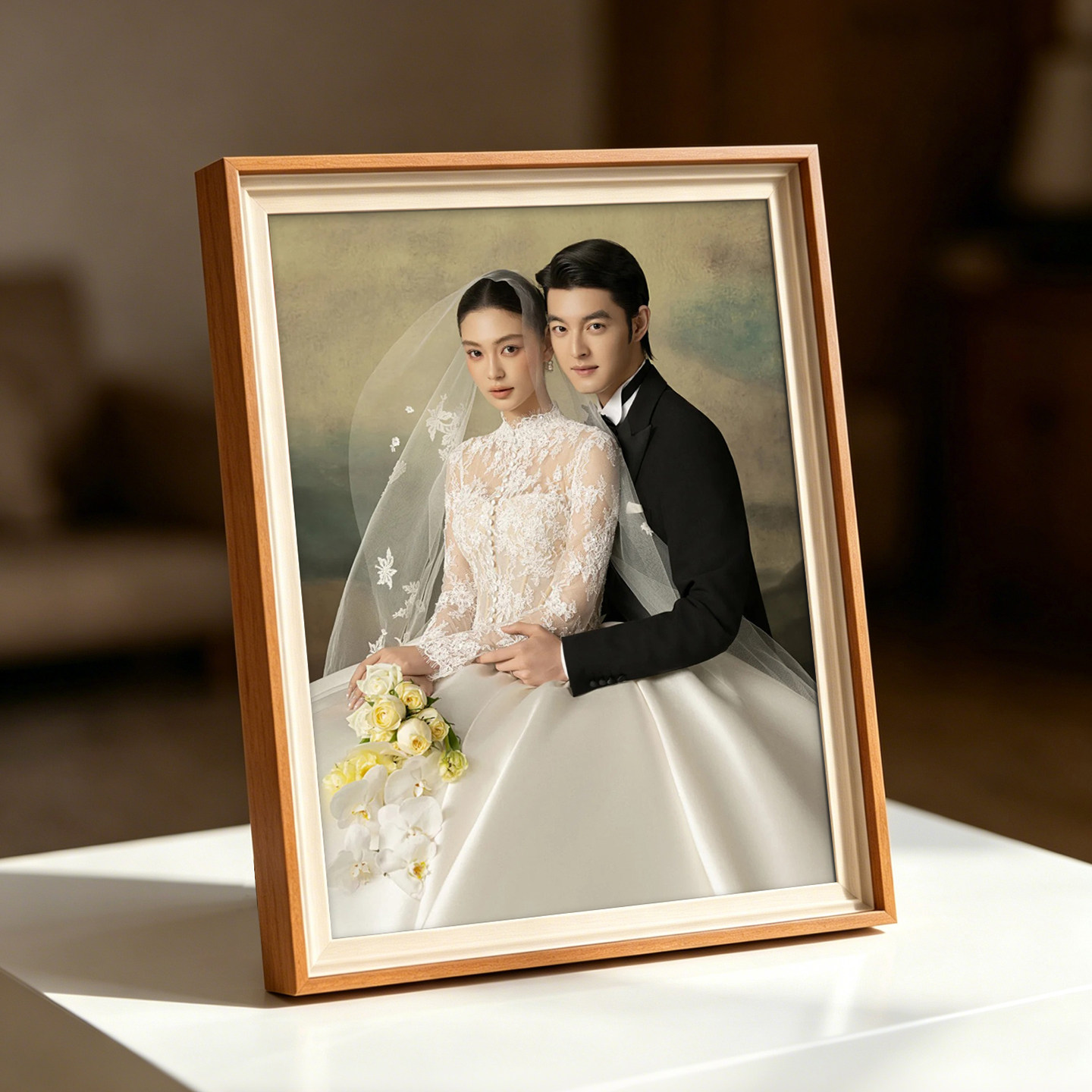 婚纱照相框摆台定制打印结婚照图片