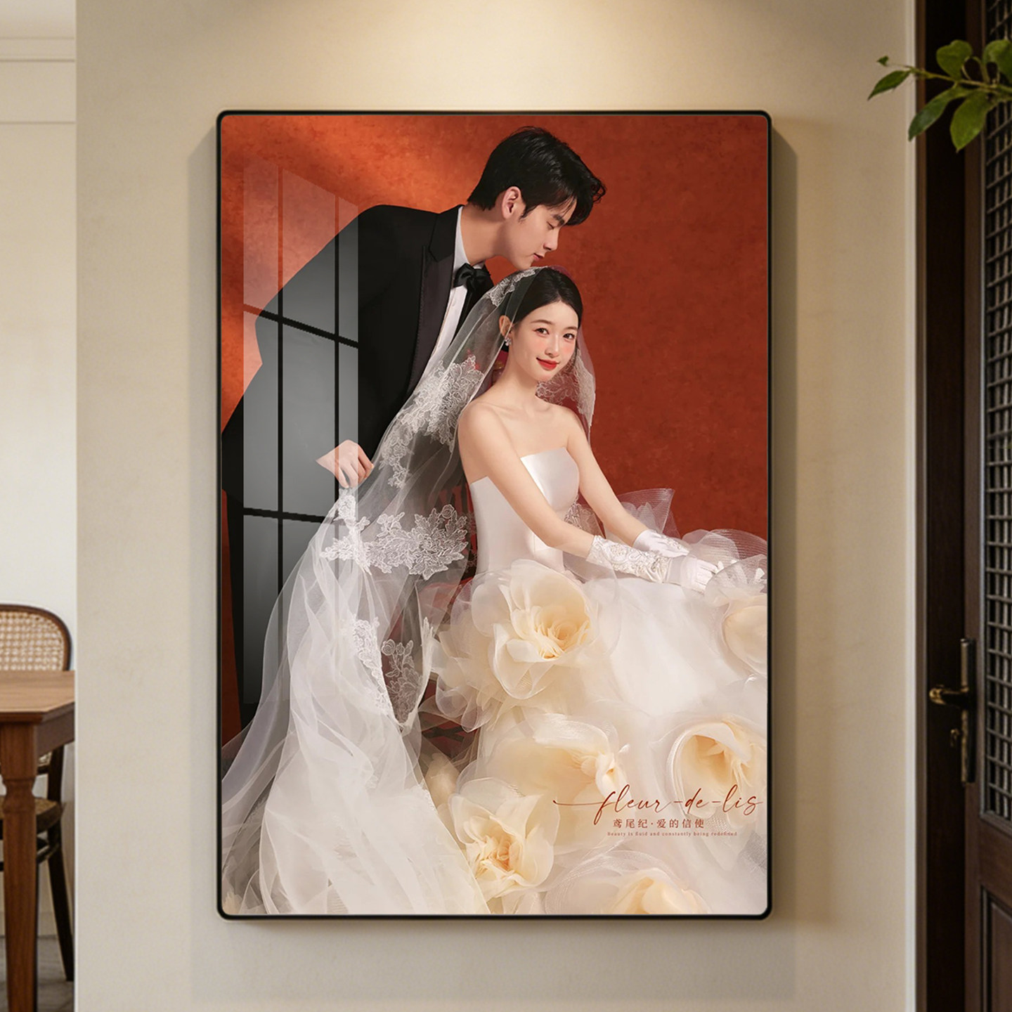 婚纱照相框挂墙定制结婚照放大洗照片做成水晶大尺寸卧室高级感,家居饰品,相框/画框,淘宝优惠券,粉丝福利购,淘宝优惠卷