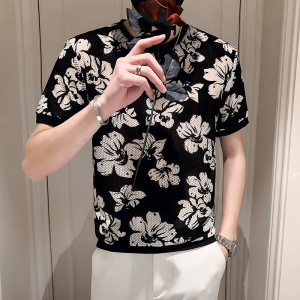 网状透气冰丝短袖男潮流夏季ins潮流提花速干冰感半袖  BT241-P45图片