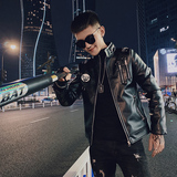 2025新款痞帅机车服皮衣男秋季时尚修身皮夹克外套P817-P115绒125，男装夹克，电商A368
