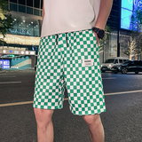 夏季新款棋盘格短裤男潮流格子直筒五分裤沙滩裤A368-D08-P38，男装牛仔裤，电商A368