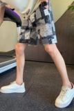 夏季短裤男潮流民族风印花宽松直筒沙滩裤A368-D46-P38，男装牛仔裤，电商A368