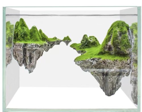 【天空之城】悬浮式鱼缸骨架造景鱼缸内装饰仿假山石头摆件
