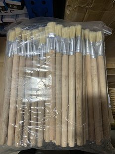 工业刷加厚猪鬃油画笔长杆油画笔12号加大白杆排笔刷胶毛笔水粉笔