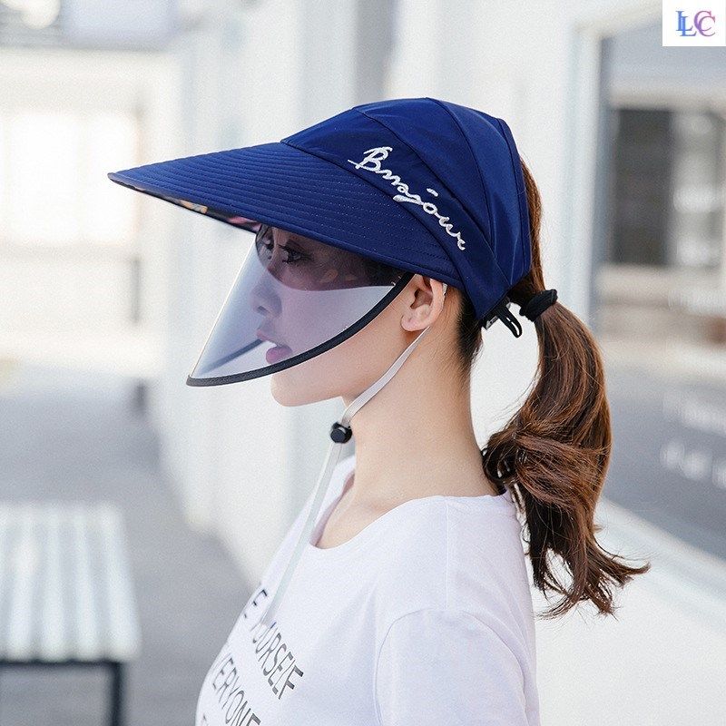 百搭外出防护双层大沿防晒帽儿童防飞沫面具亲子款带面罩护脸|msdalam kategori Aksesori/Belt kulit/Hat/Muffler, Hat - dari Buy2taobao.com untuk memberikan perkhidmatan ejen Taobao profesional membeli