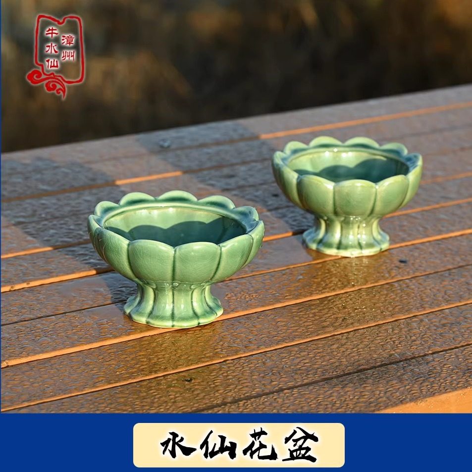 漳州水仙花专用陶瓷盆睡莲碗莲铜钱草无孔水养水培养护大号包邮,鲜花速递/花卉仿真/绿植园艺,花盆,淘宝优惠券,粉丝福利购,淘宝优惠卷