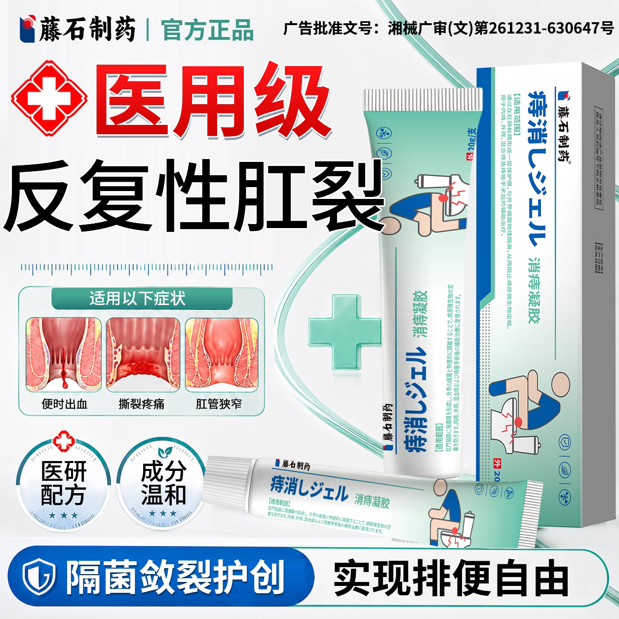 肛裂愈合膏大便出血肛门撕裂非特效硝酸甘油软膏内痔外痔痔疮膏YS