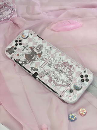 奇乐 任天堂switch保护套可爱少女oled保护壳ns硬壳硅胶手柄