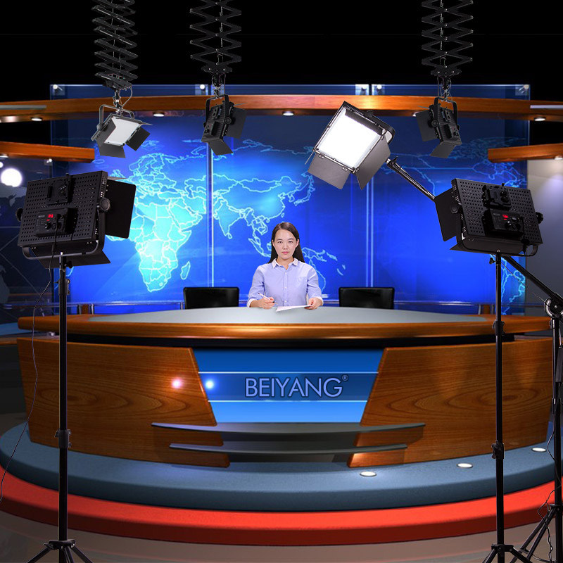 贝阳 演播室灯光厅直播间 LED补光灯摄像摄影灯1100D访谈录像电影视频棚新闻主播虚拟演播室内抠