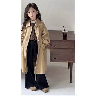 女童风衣外套秋季2026新款儿童英伦风中长款大衣女孩秋装外套洋气