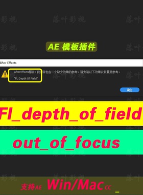 AE插件FL_Depth_of_Field  out_of_focus景深模糊插件 win mac