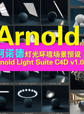d78-  c4d阿诺德灯光环境场景预设 Arnold Light Suite C4D v1.0
