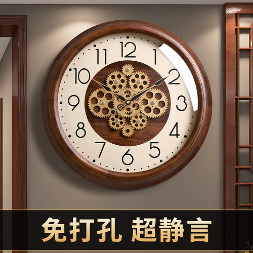 客厅轻奢艺术创意钟表挂墙时钟2025新款高级感大气高端覆古挂钟